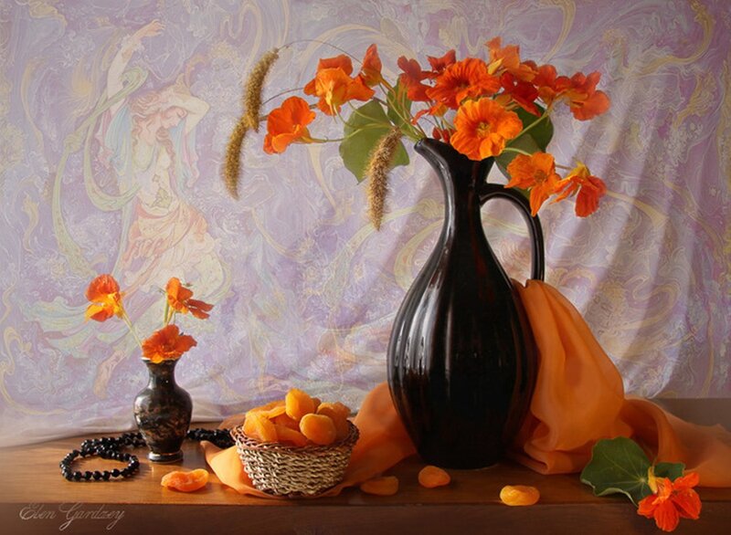 Still Life with Flowers — Orange, Serene