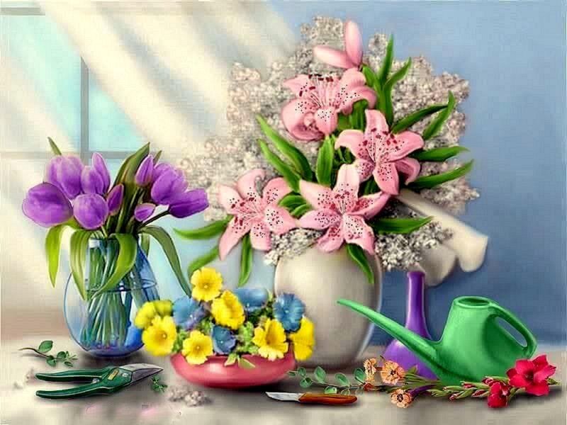 Still Life with Flowers — Pink