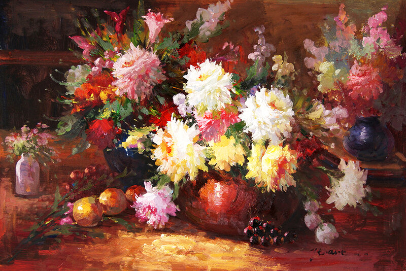 Still Life with Flowers — Red, Warm