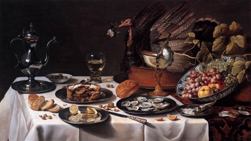 Still Life with Food and Turkey