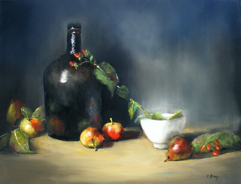 Still Life with Fruit and Bottle