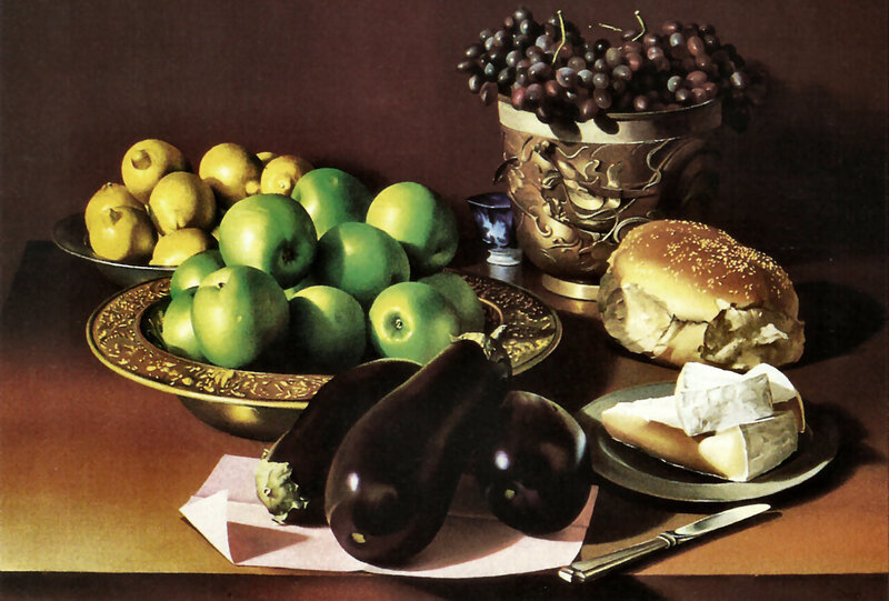 Still Life with Fruit and Bread — Brown