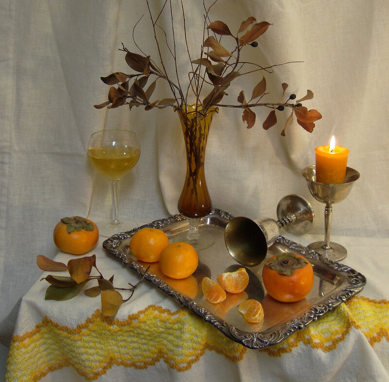 Still Life with Fruit and Candle — Yellow
