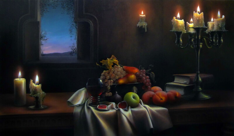 Still Life with Fruit and Candles