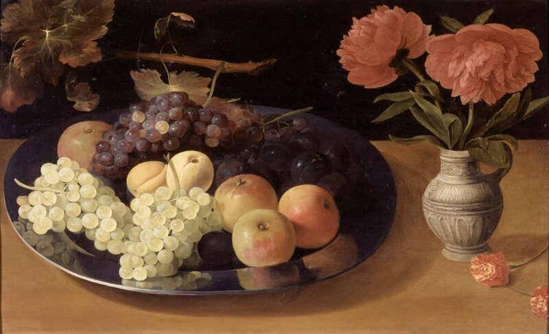 Still life with fruit and flowers