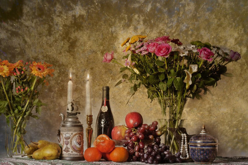 Still Life with Fruit and Flowers — Gold