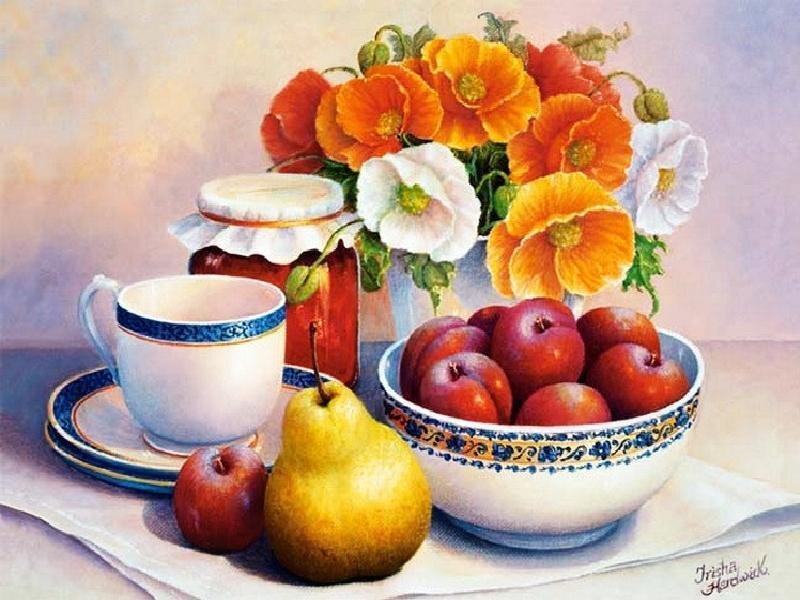 Still Life with Fruit and Flowers — Orange