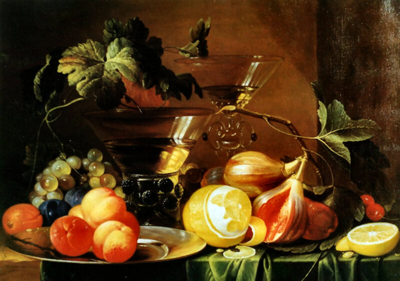 Still Life with Fruit and Glass — Green