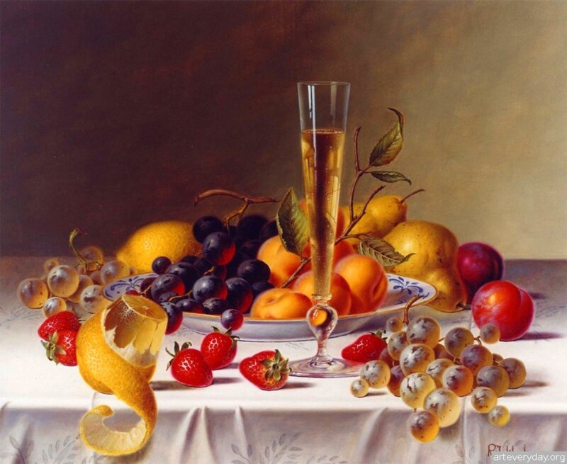 Still Life with Fruit and Glass — Yellow, Calm