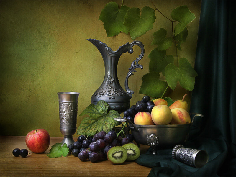 Still life with fruit and pitcher