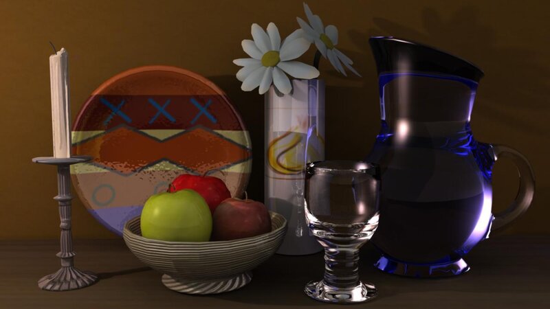 Still Life with Fruit and Pitcher — Brown