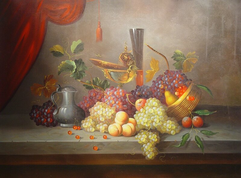 Still Life with Fruit and Pitcher — Red