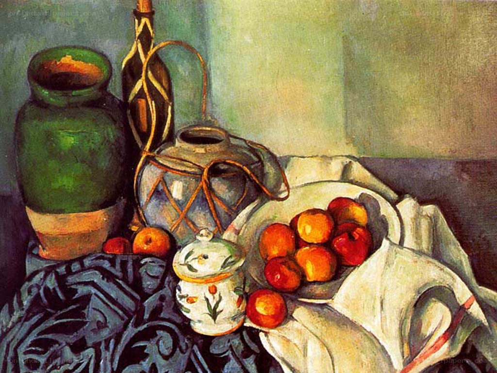 Still life with fruit and pottery