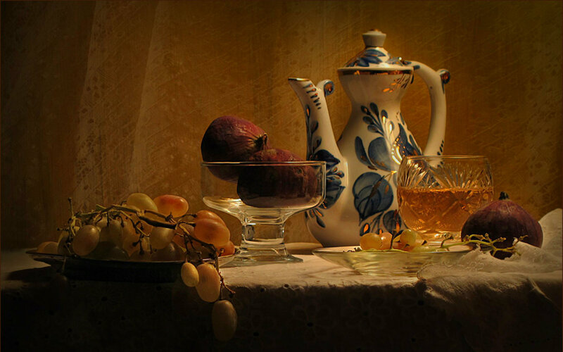 Still Life with Fruit and Teapot