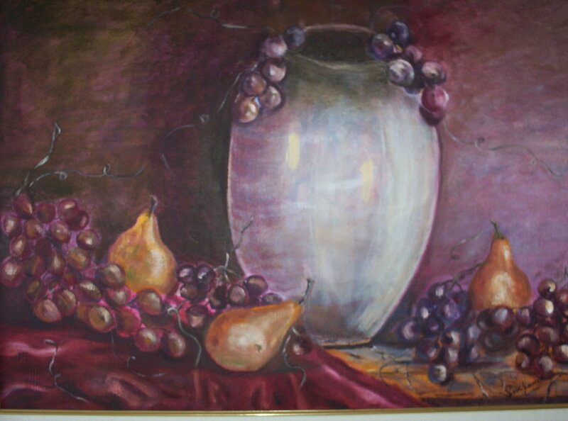 Still Life with Fruit and Vase — Purple