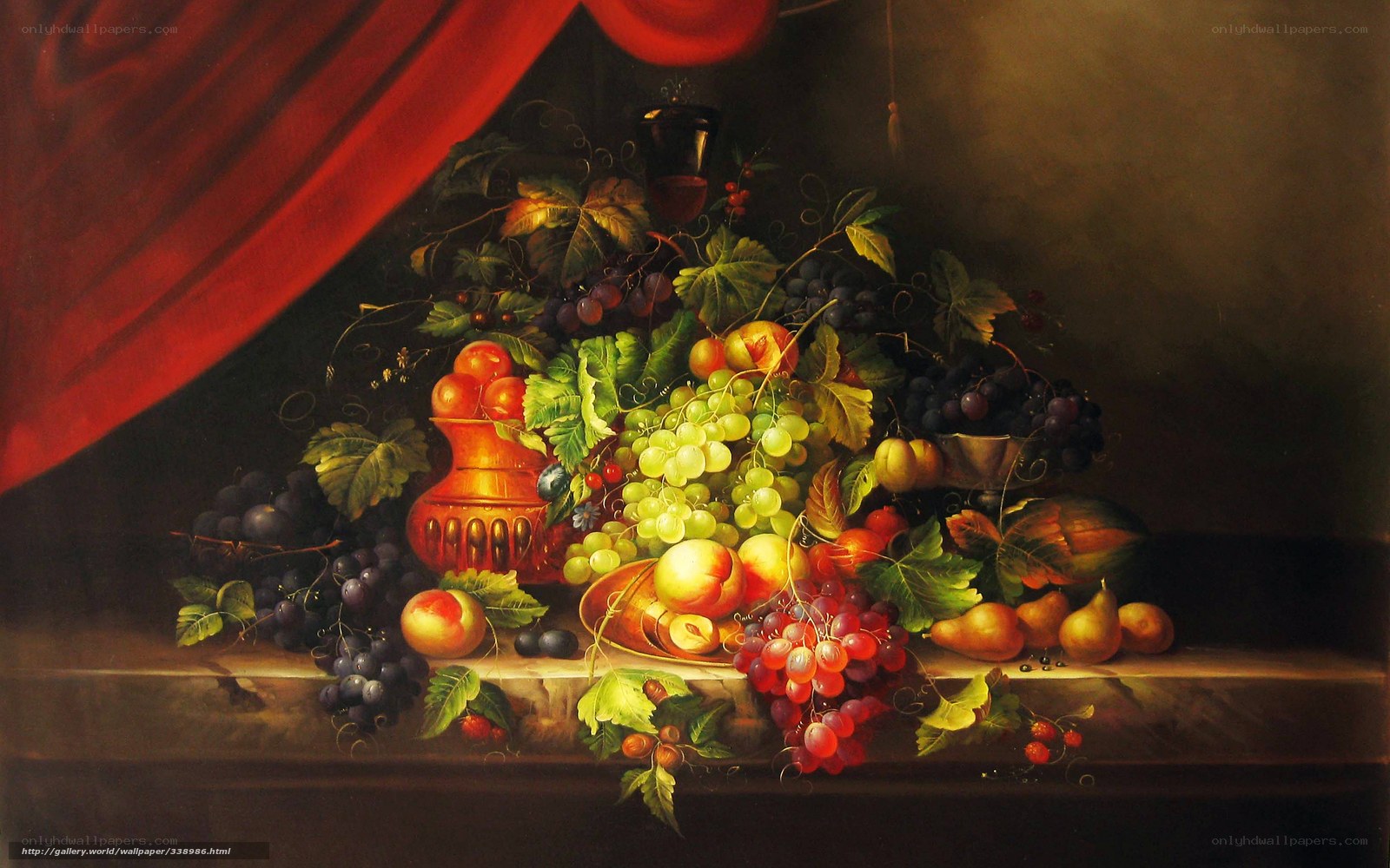 Still life with fruit and vase