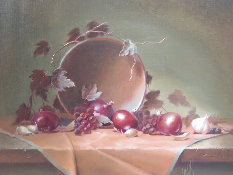 Still Life with Fruit and Vegetables — Brown