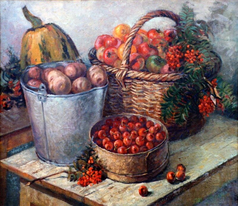 Still Life with Fruit and Vegetables — Red