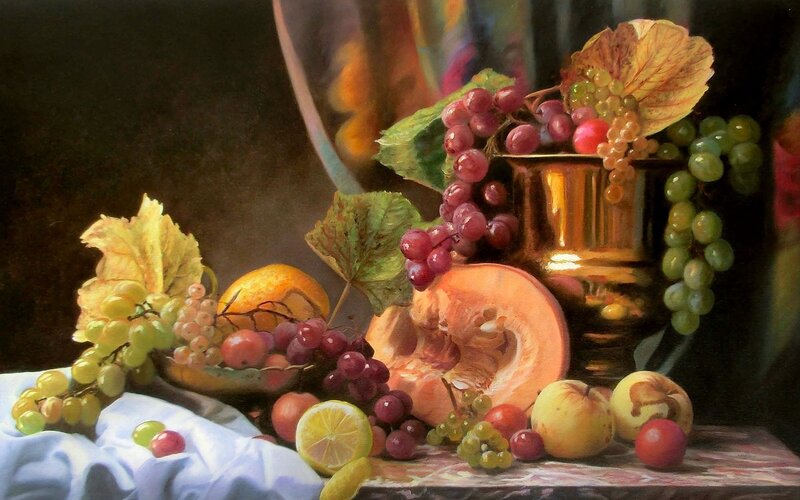 Still Life with Fruit — Gold
