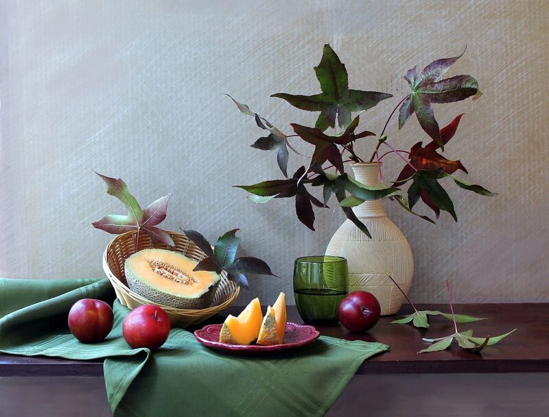 Still Life with Fruit — Green, Calm, Afternoon