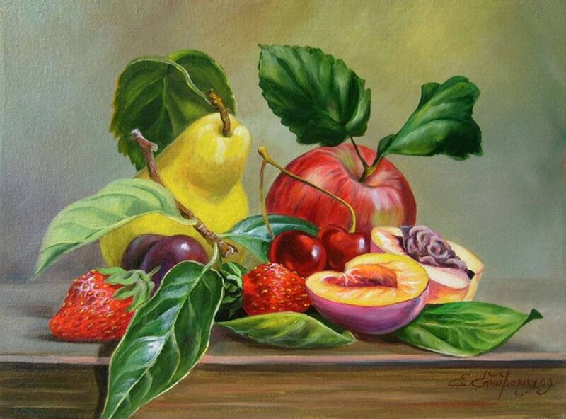 Still Life with Fruit — Green, Calm
