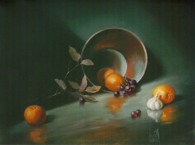 Still Life with Fruit — Green, Dramatic, Photograph