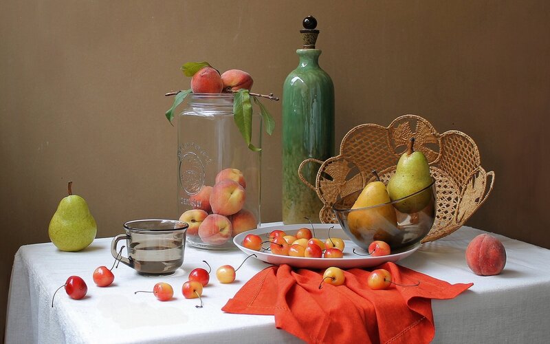 Still Life with Fruit — White, Calm