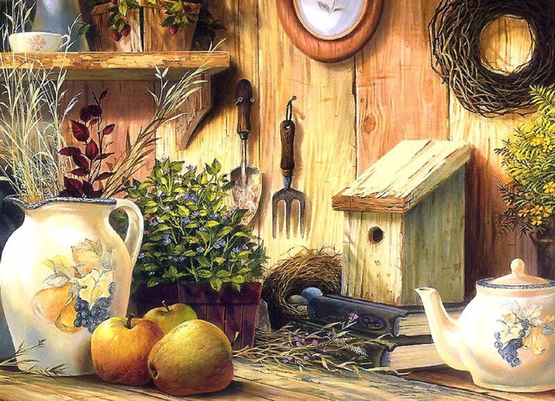 Still Life with Garden Items