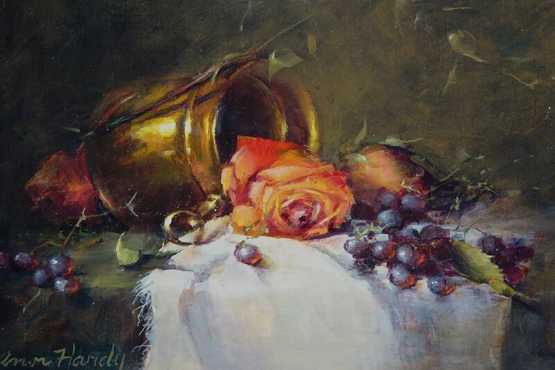 Still Life with Grapes and Rose