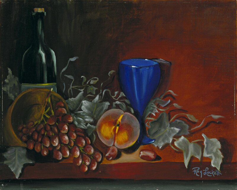 Still life with grapes and wine