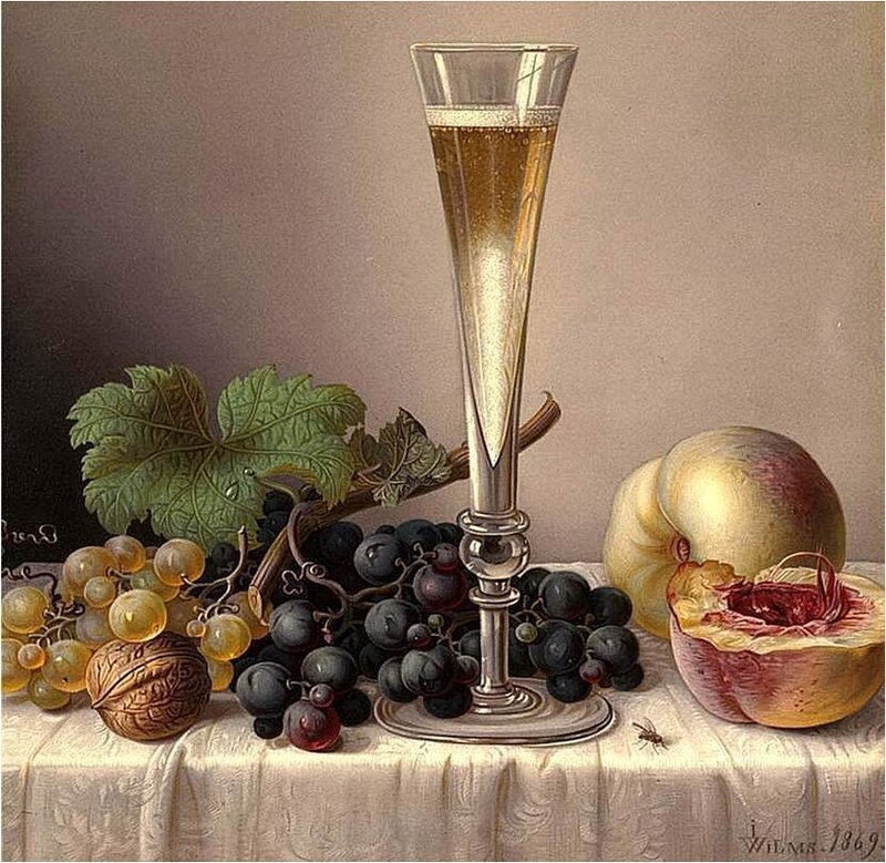 Still Life with Grapes and Wine — White