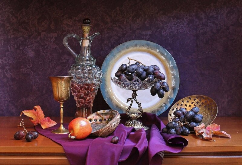 Still Life with Grapes — Purple