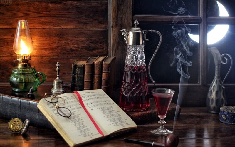 Still Life with Lamp and Book