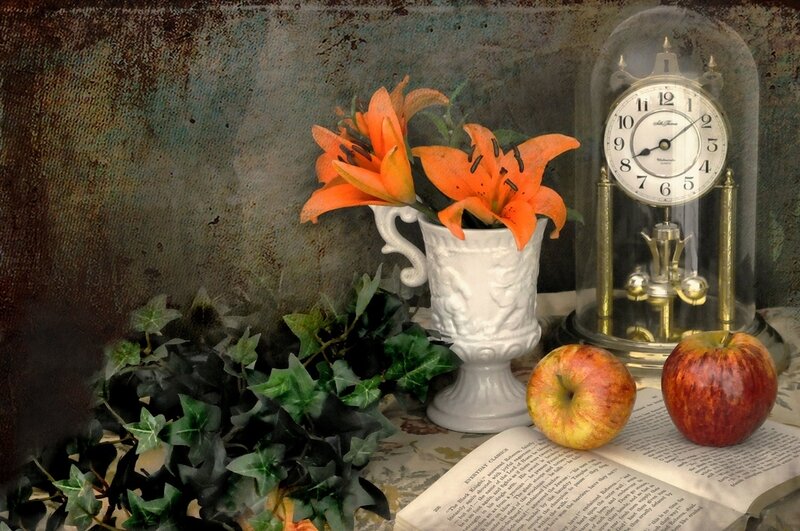 Still Life with Lilies and Apples
