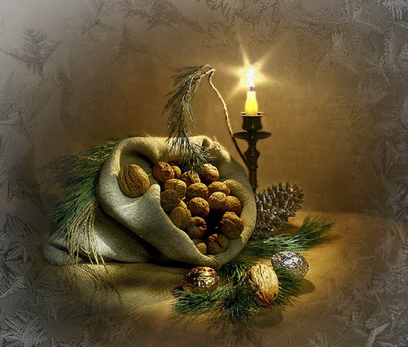 Still Life with Nuts and Candle