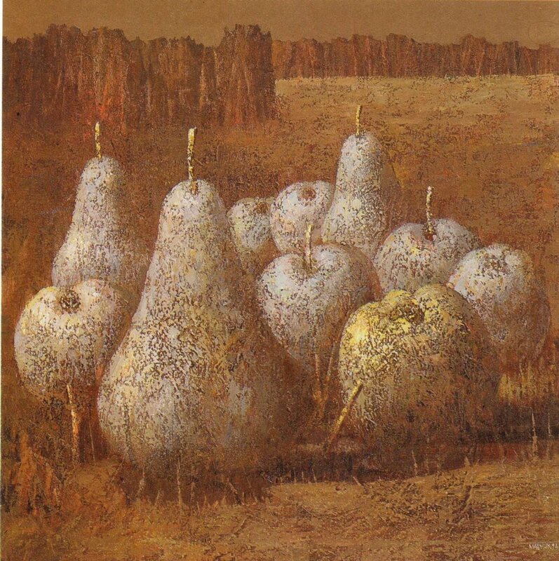 Still life with pears and apples