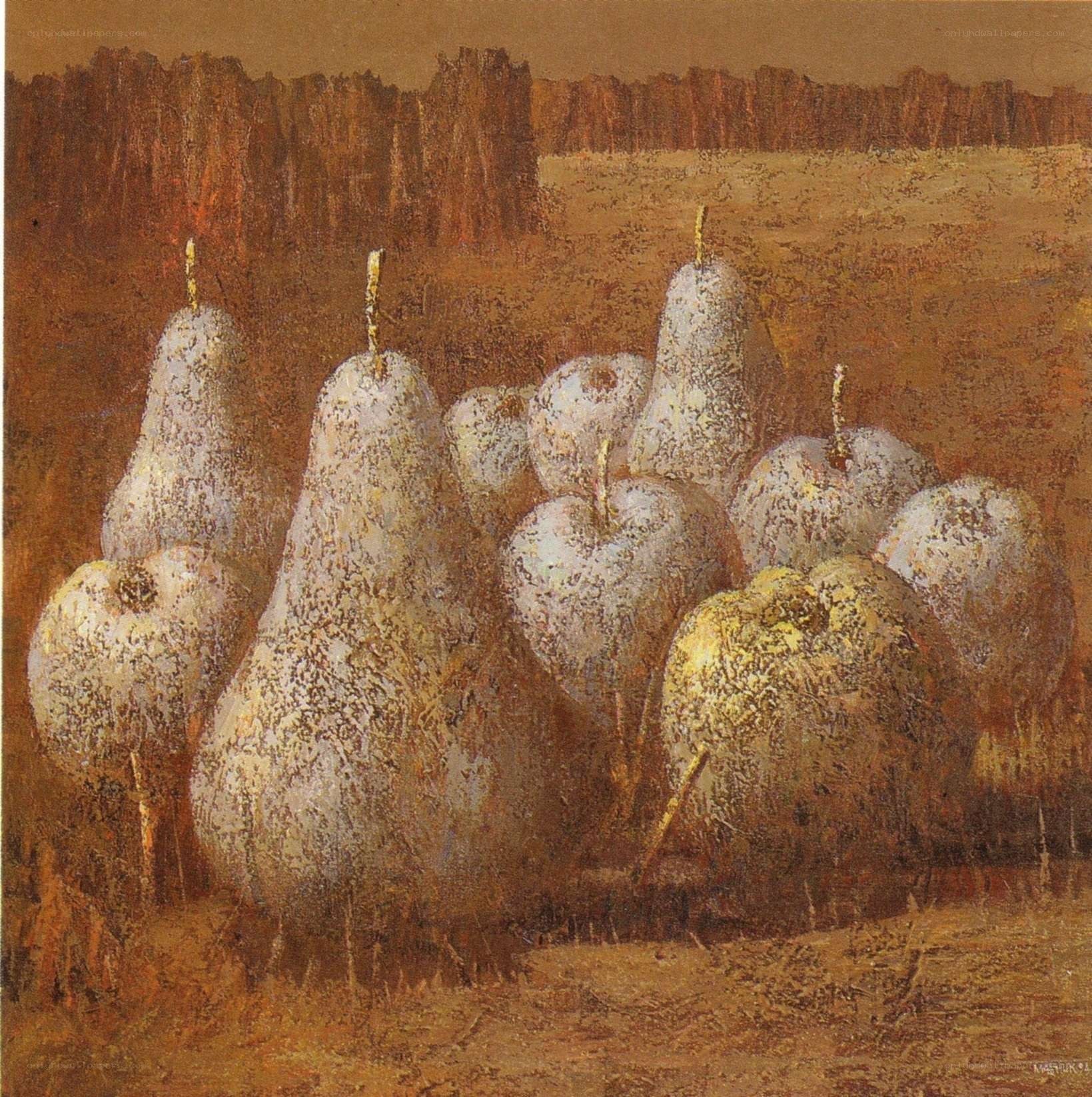 Still life with pears and apples