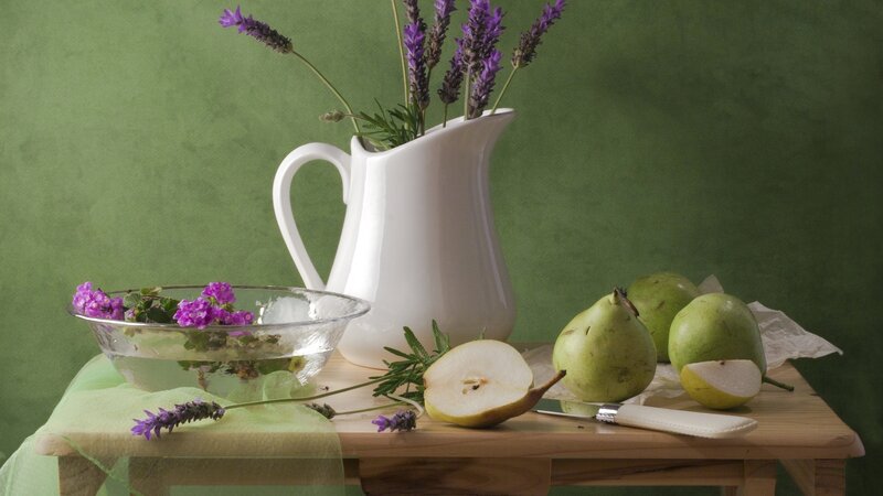 Still Life with Pears and Lavender — Green