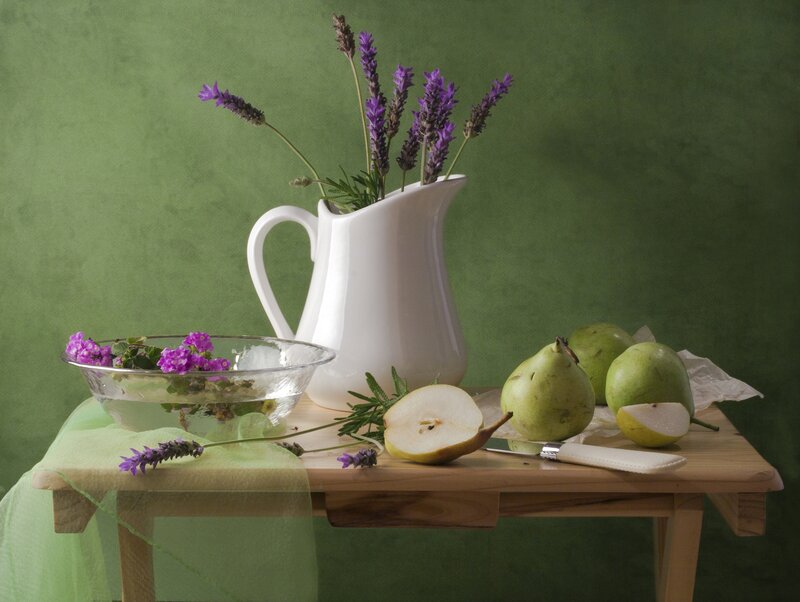 Still Life with Pears and Lavender