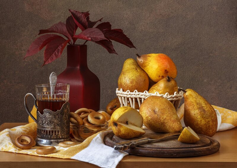 Still Life with Pears — Brown, Calm