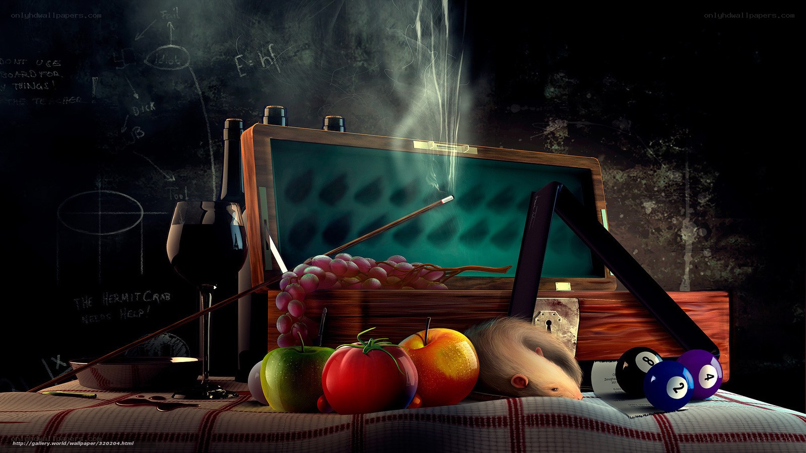 Still life with pool table
