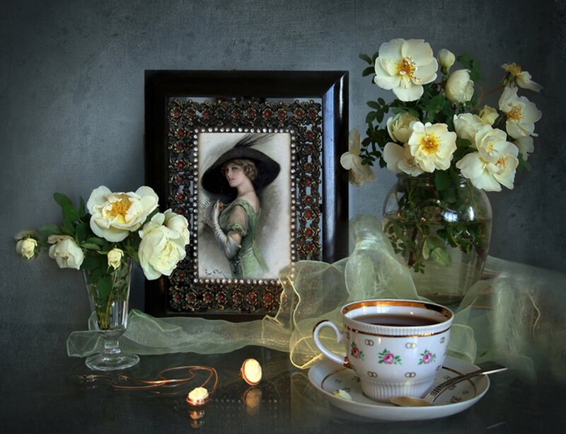 Still Life with Portrait — White