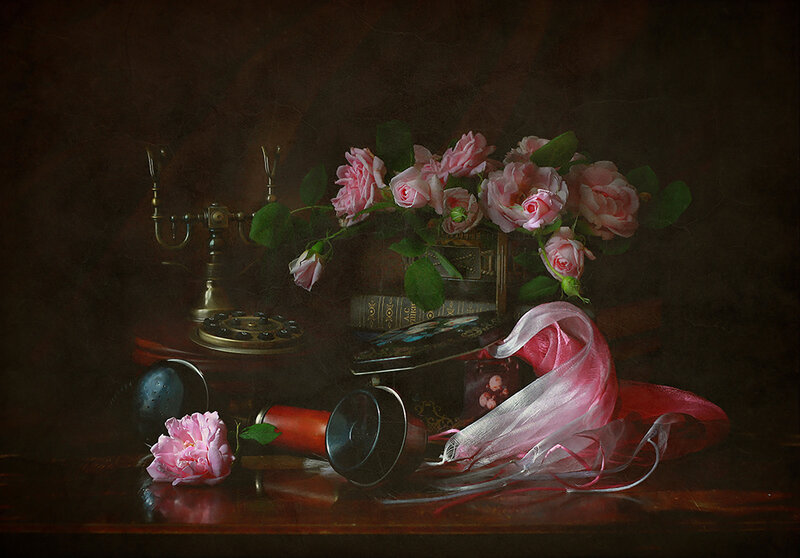 Still Life with Roses and Phone