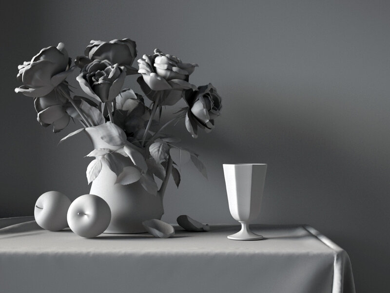 Still Life with Roses — Gray