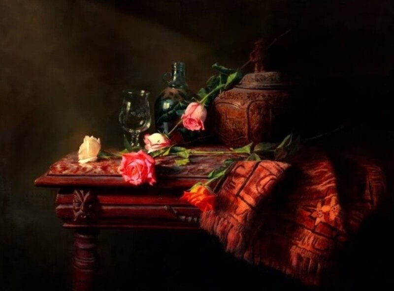 Still Life with Roses — Red