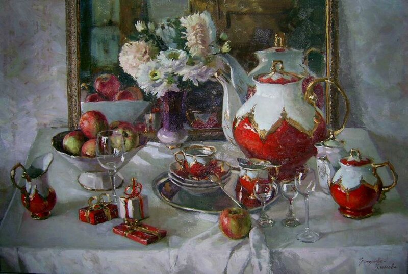 Still Life with Tea Set — White, Calm