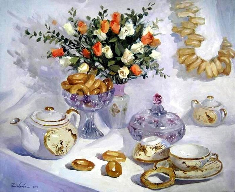Still Life with Tea Set — White