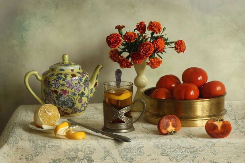 Still Life with Tea Set — Yellow