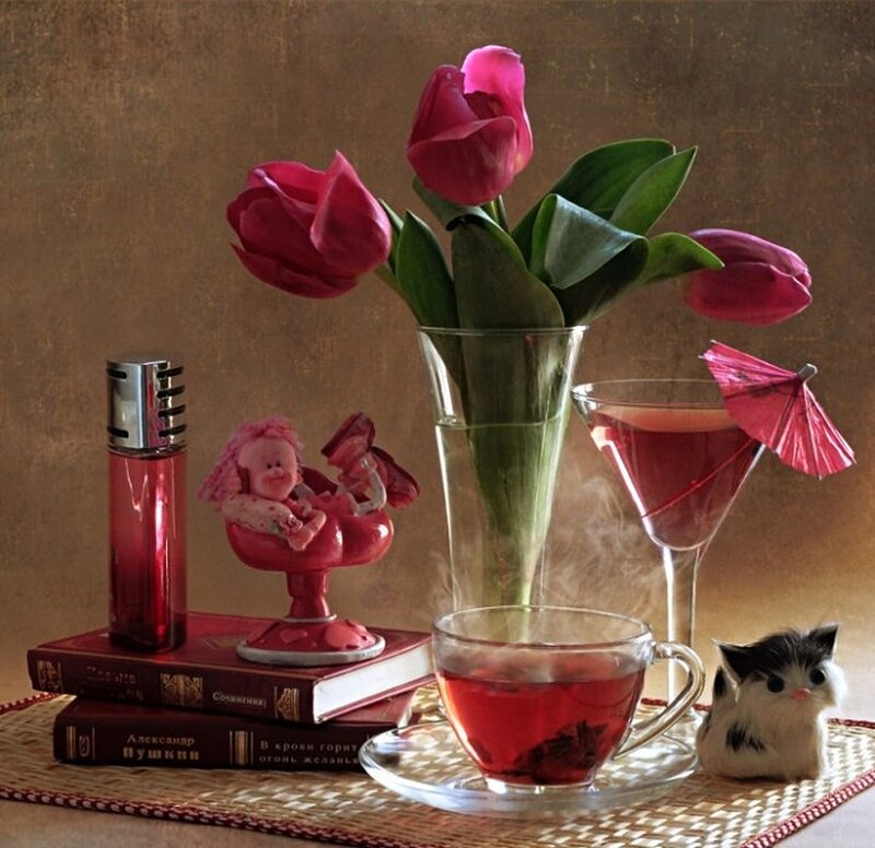 Still Life with Tulips — Red