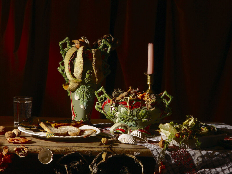 Still Life with Vase and Candle — Green